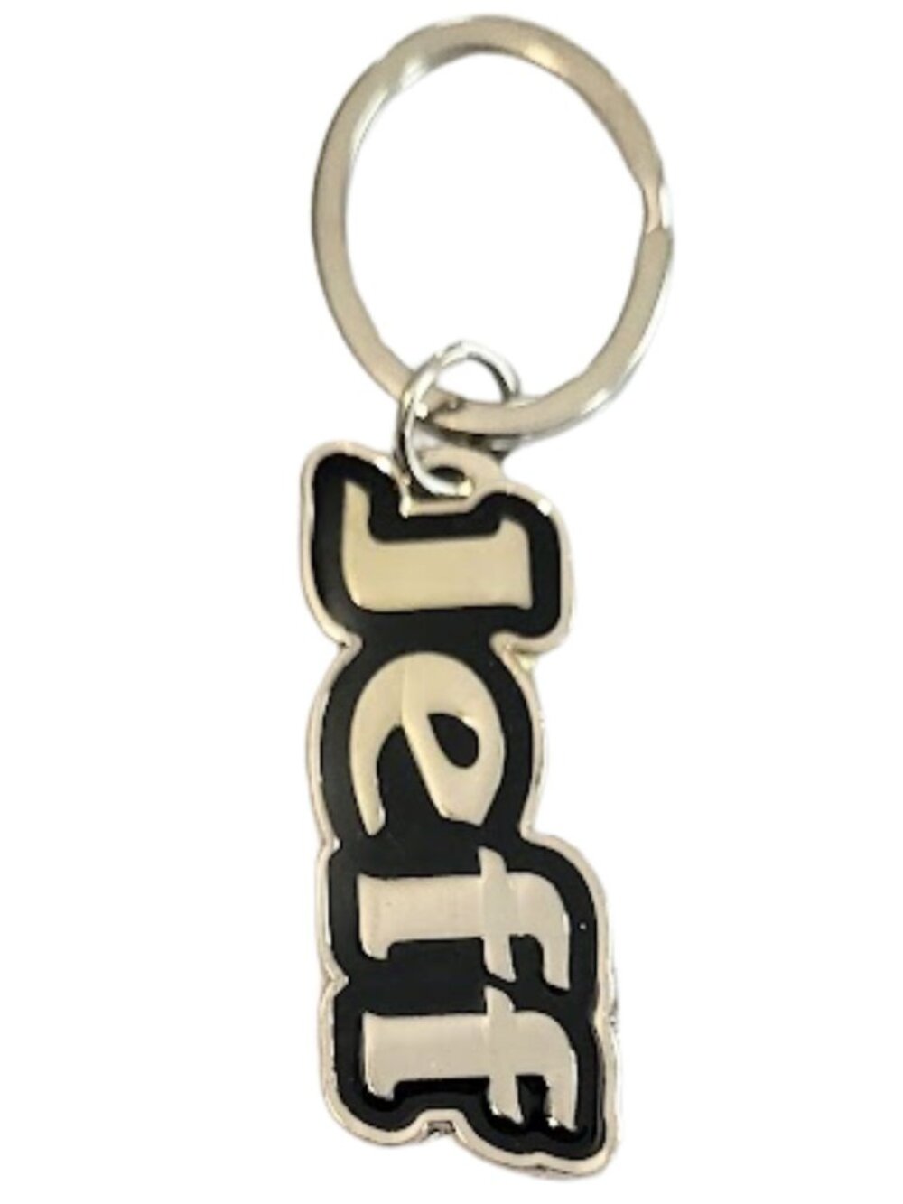 SWIBCO NW0T Black & Silver Galaxy Keychain Silver Metal Personalized Name JEFF